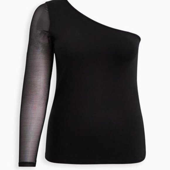 Torrid Black One-Shoulder Top 2X - Picture 4 of 8